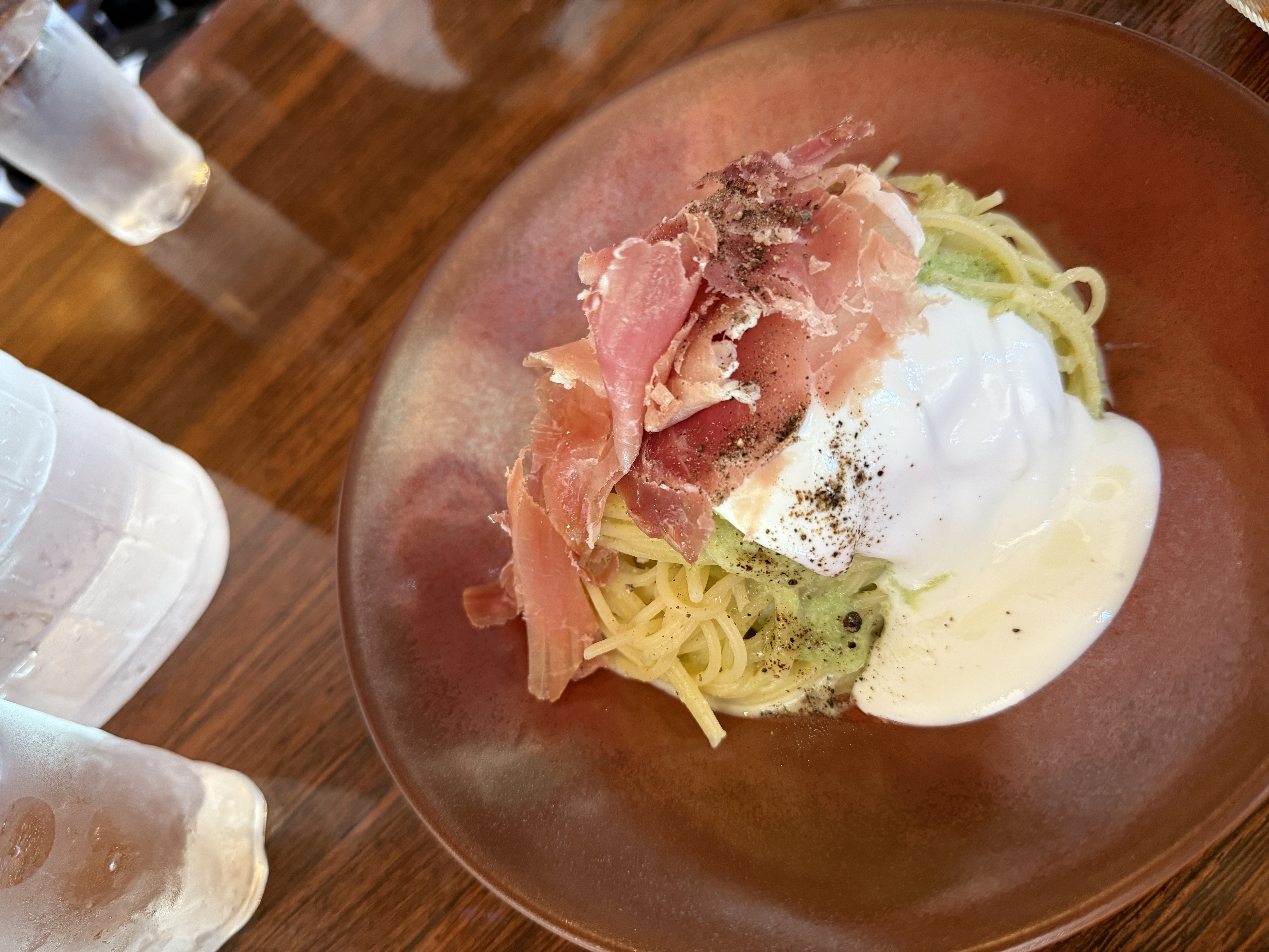 たまさんと食べた冷製生ハムパスタ